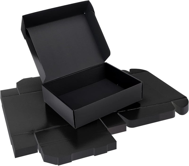 Rempry 12x9x3 Inches Black Shipping Boxes 20 Pack, Corrugated Cardboard Mailer Boxes for Packaging, Gift Boxes with Lids for Small Business - Image 1